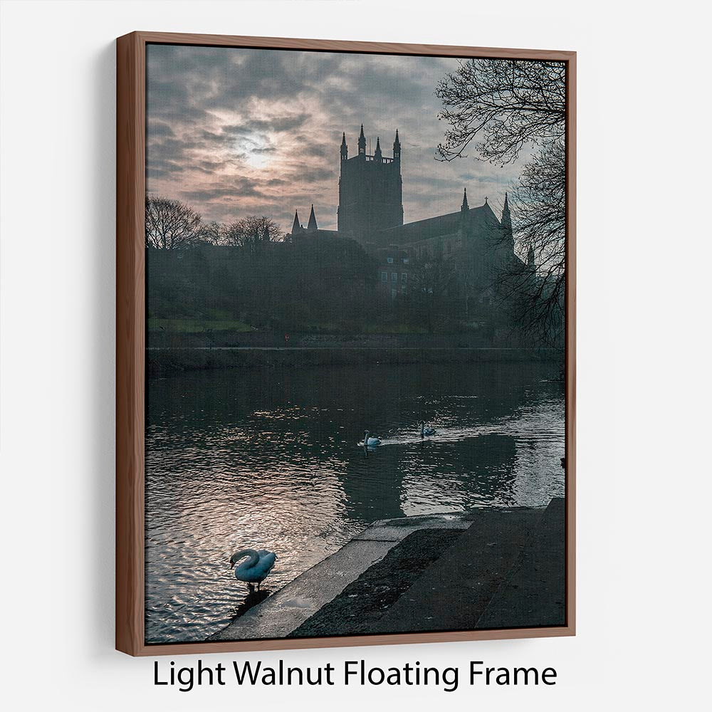 Worcester Cathedral Floating Frame Canvas - Canvas Art Rocks 7