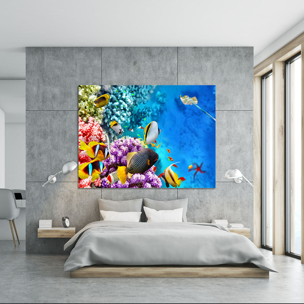 World with corals and tropical fish Canvas Print or Poster - Canvas Art Rocks - 5