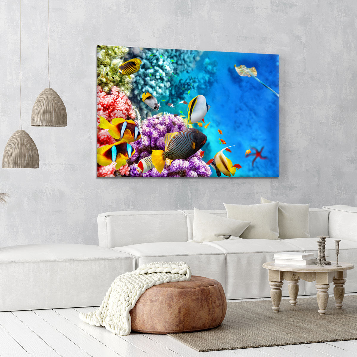 World with corals and tropical fish Canvas Print or Poster - Canvas Art Rocks - 6