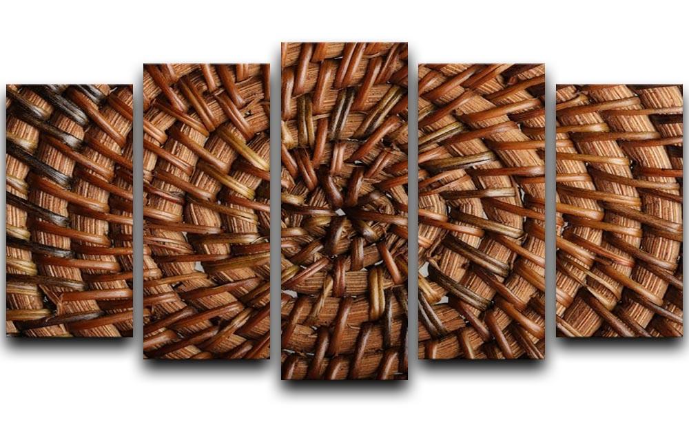 Woven wooden texture 5 Split Panel Canvas  - Canvas Art Rocks - 1