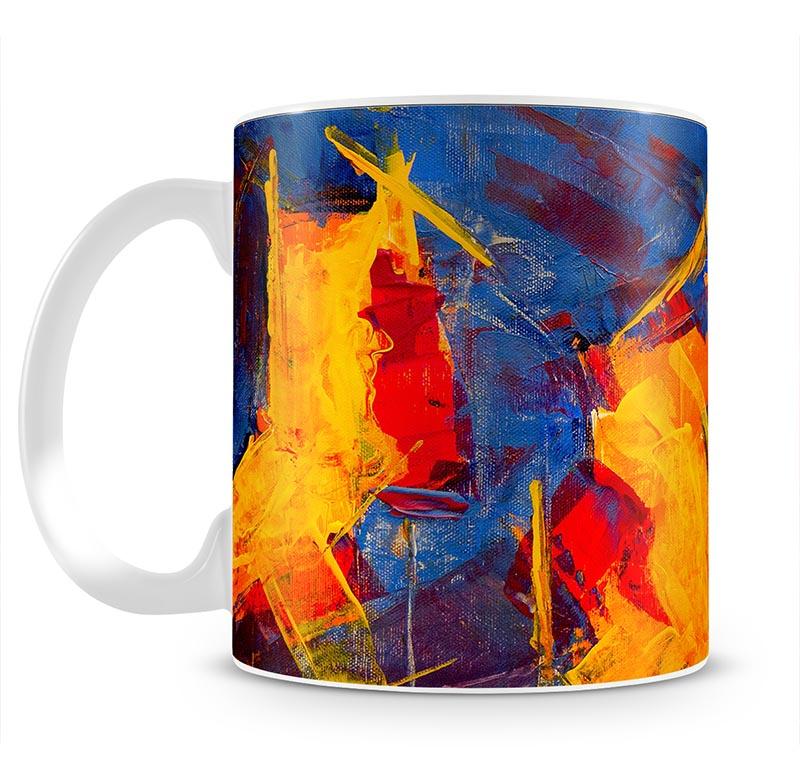 Yellow Blue Brown and Red Abstract Painting Mug - Canvas Art Rocks - 2
