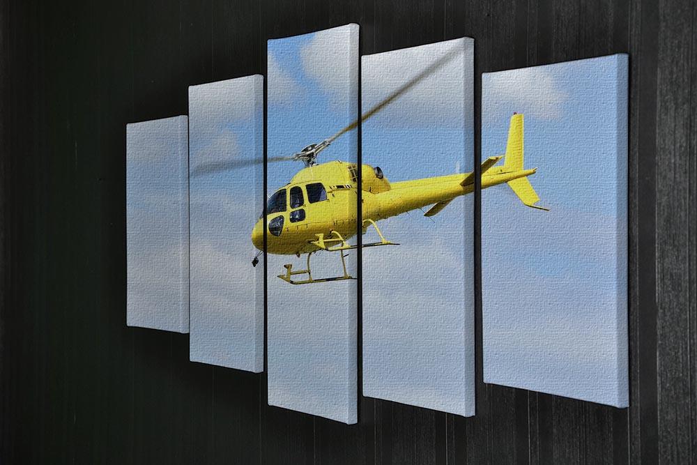 Yellow helicopter in the air 5 Split Panel Canvas  - Canvas Art Rocks - 2