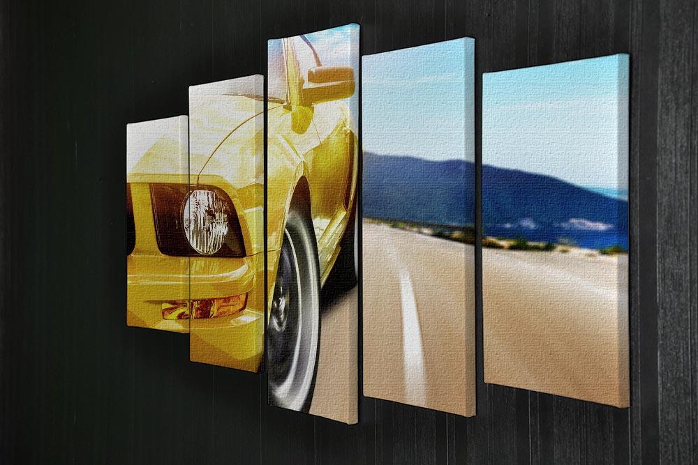 Yellow sport car 5 Split Panel Canvas  - Canvas Art Rocks - 2