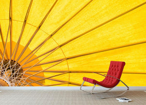 Yellow umbrella background Wall Mural Wallpaper - Canvas Art Rocks - 2
