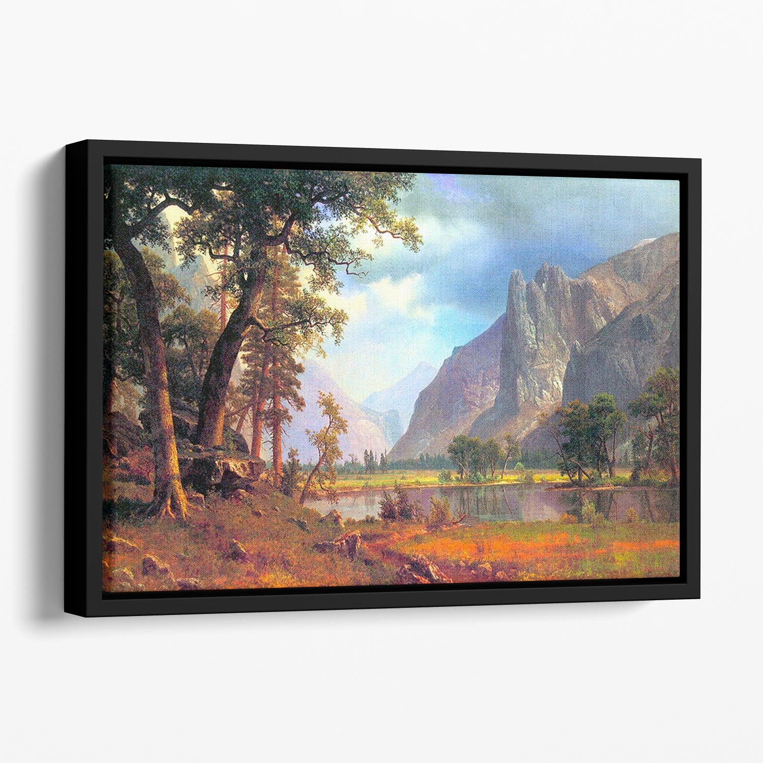 Yosemite Valley 2 by Bierstadt Floating Framed Canvas - Canvas Art Rocks - 1