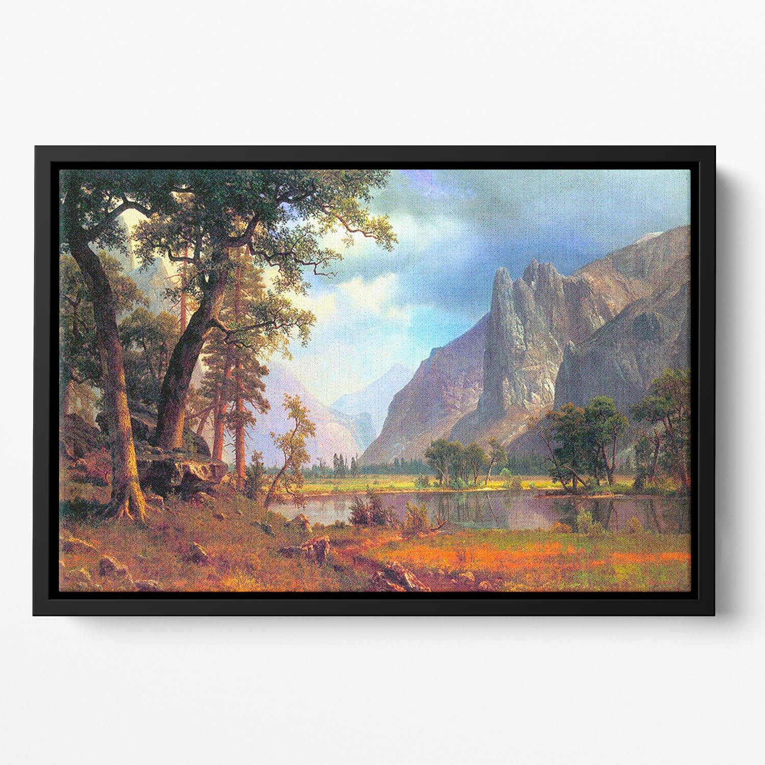 Yosemite Valley 2 by Bierstadt Floating Framed Canvas - Canvas Art Rocks - 2