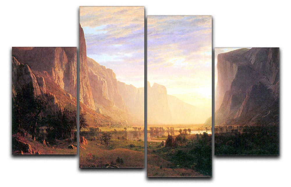 Yosemite Valley 3 by Bierstadt 4 Split Panel Canvas - Canvas Art Rocks - 1