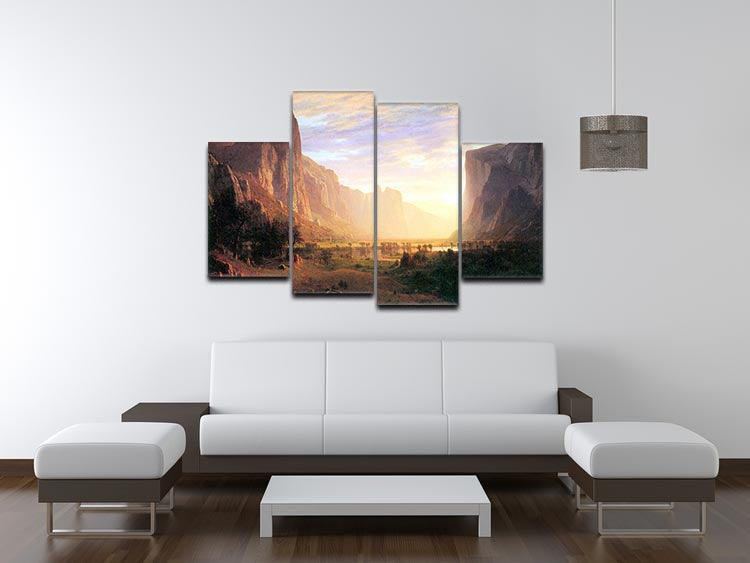 Yosemite Valley 3 by Bierstadt 4 Split Panel Canvas - Canvas Art Rocks - 3
