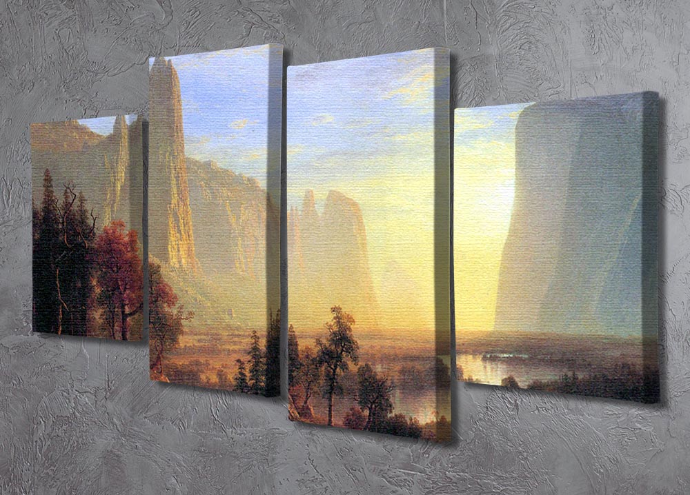 Yosemite Valley by Bierstadt 4 Split Panel Canvas - Canvas Art Rocks - 2