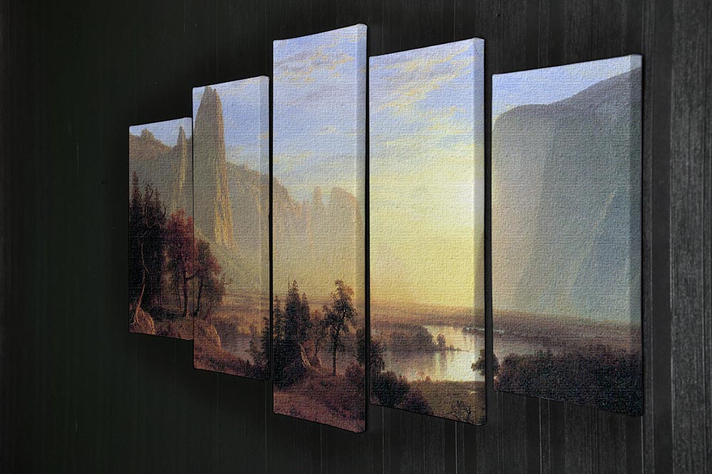 Yosemite Valley by Bierstadt 5 Split Panel Canvas - Canvas Art Rocks - 2
