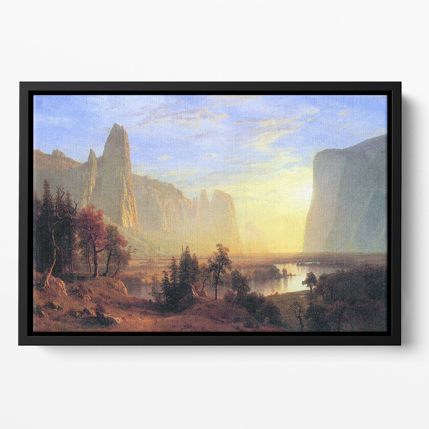 Yosemite Valley by Bierstadt Floating Framed Canvas - Canvas Art Rocks - 2