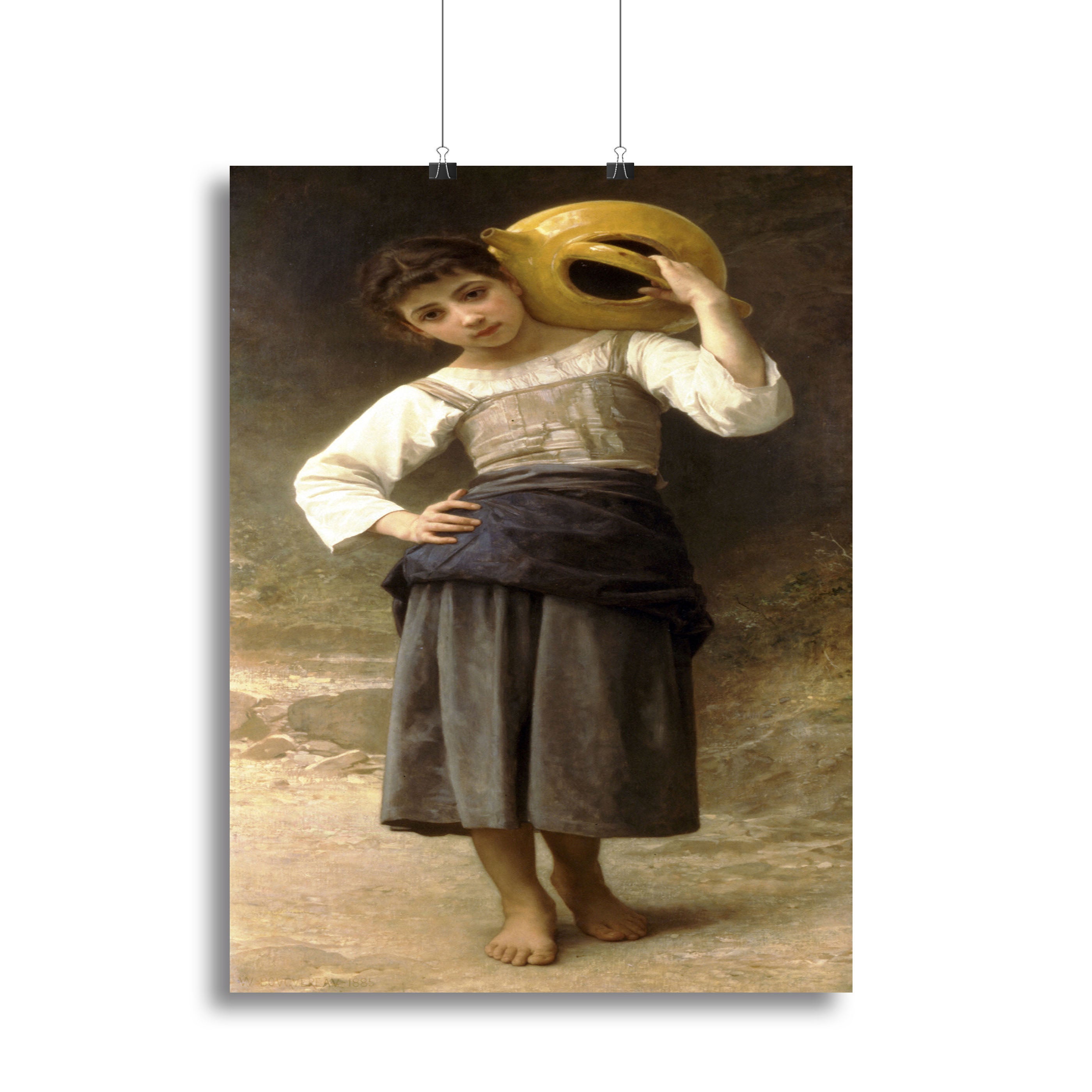 Young Girl Going to the Spring By Bouguereau Canvas Print or Poster - Canvas Art Rocks - 2