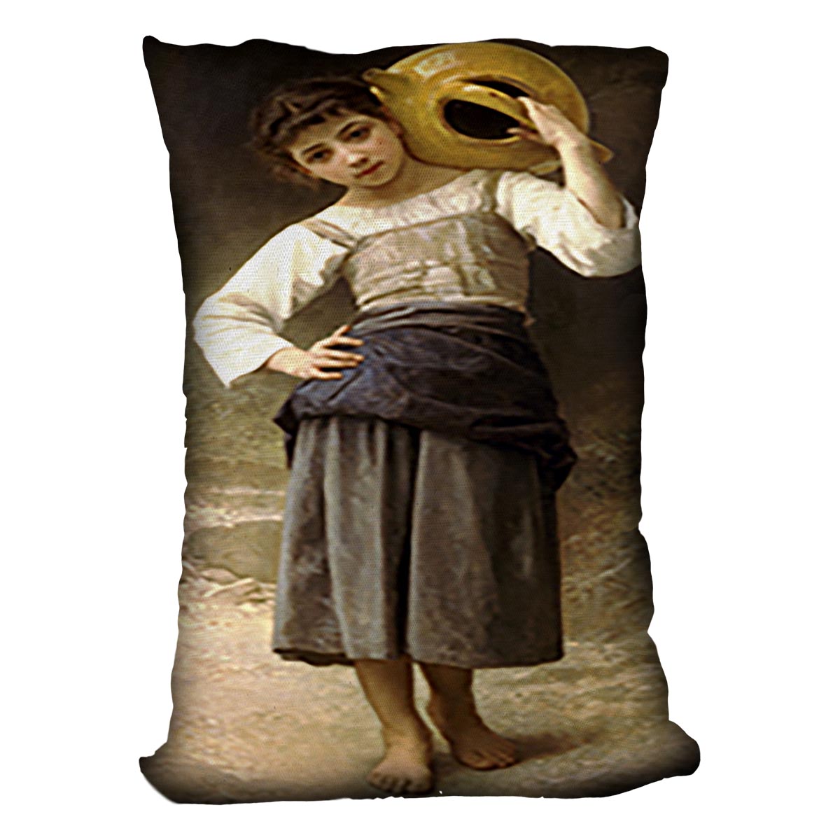 Young Girl Going to the Spring By Bouguereau Cushion