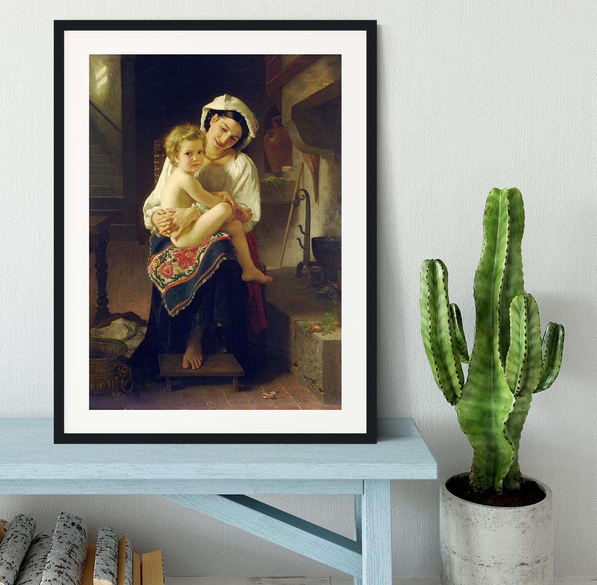 Young Mother Gazing At Her Child By Bouguereau Framed Print - Canvas Art Rocks - 1