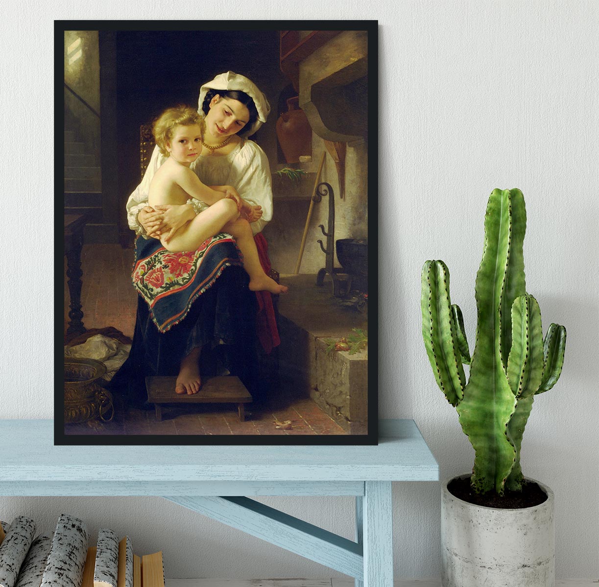 Young Mother Gazing At Her Child By Bouguereau Framed Print - Canvas Art Rocks - 2