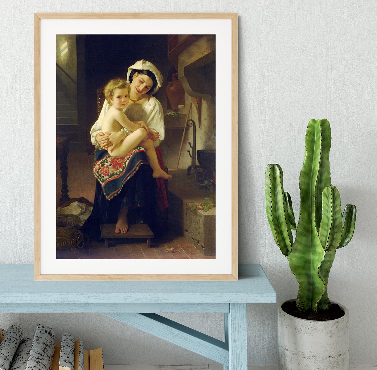Young Mother Gazing At Her Child By Bouguereau Framed Print - Canvas Art Rocks - 3