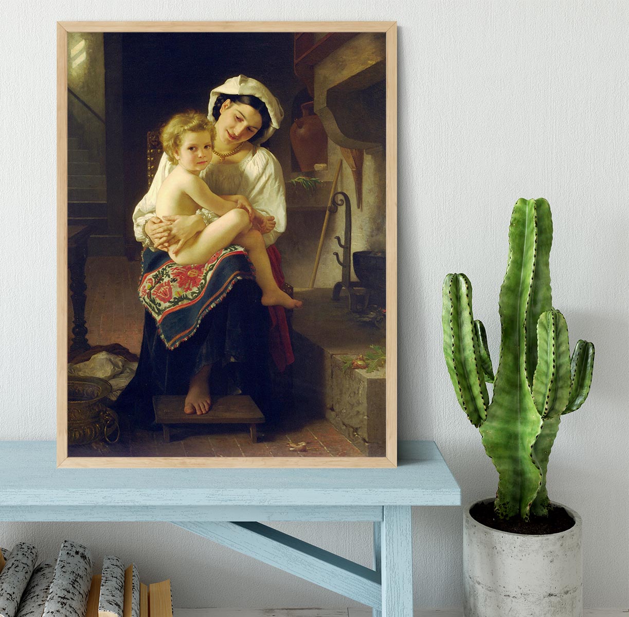 Young Mother Gazing At Her Child By Bouguereau Framed Print - Canvas Art Rocks - 4