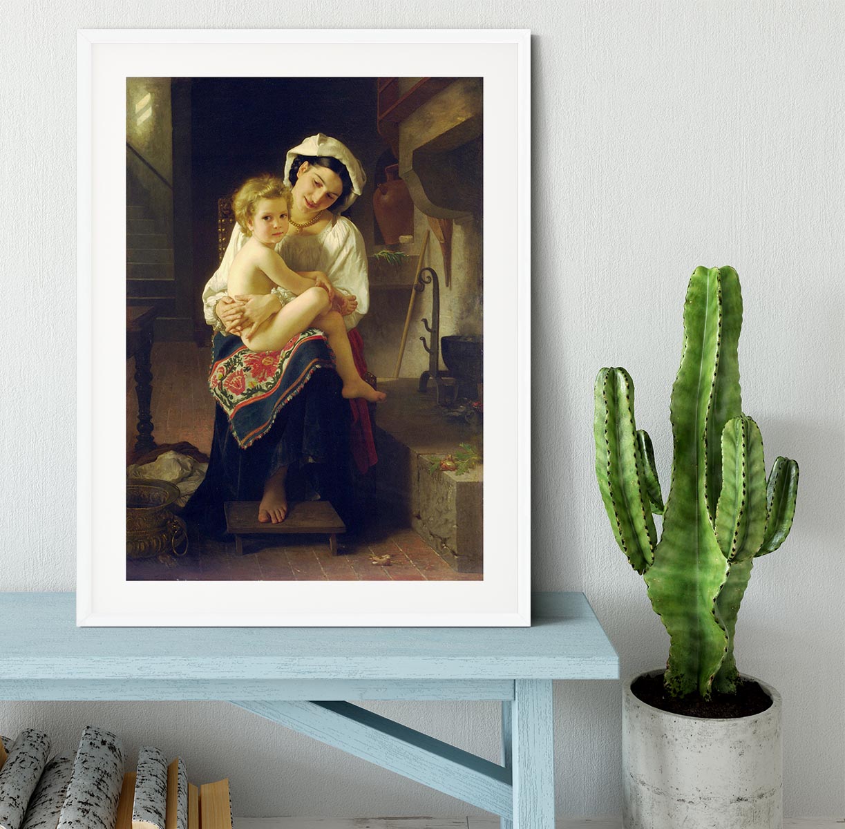 Young Mother Gazing At Her Child By Bouguereau Framed Print - Canvas Art Rocks - 5