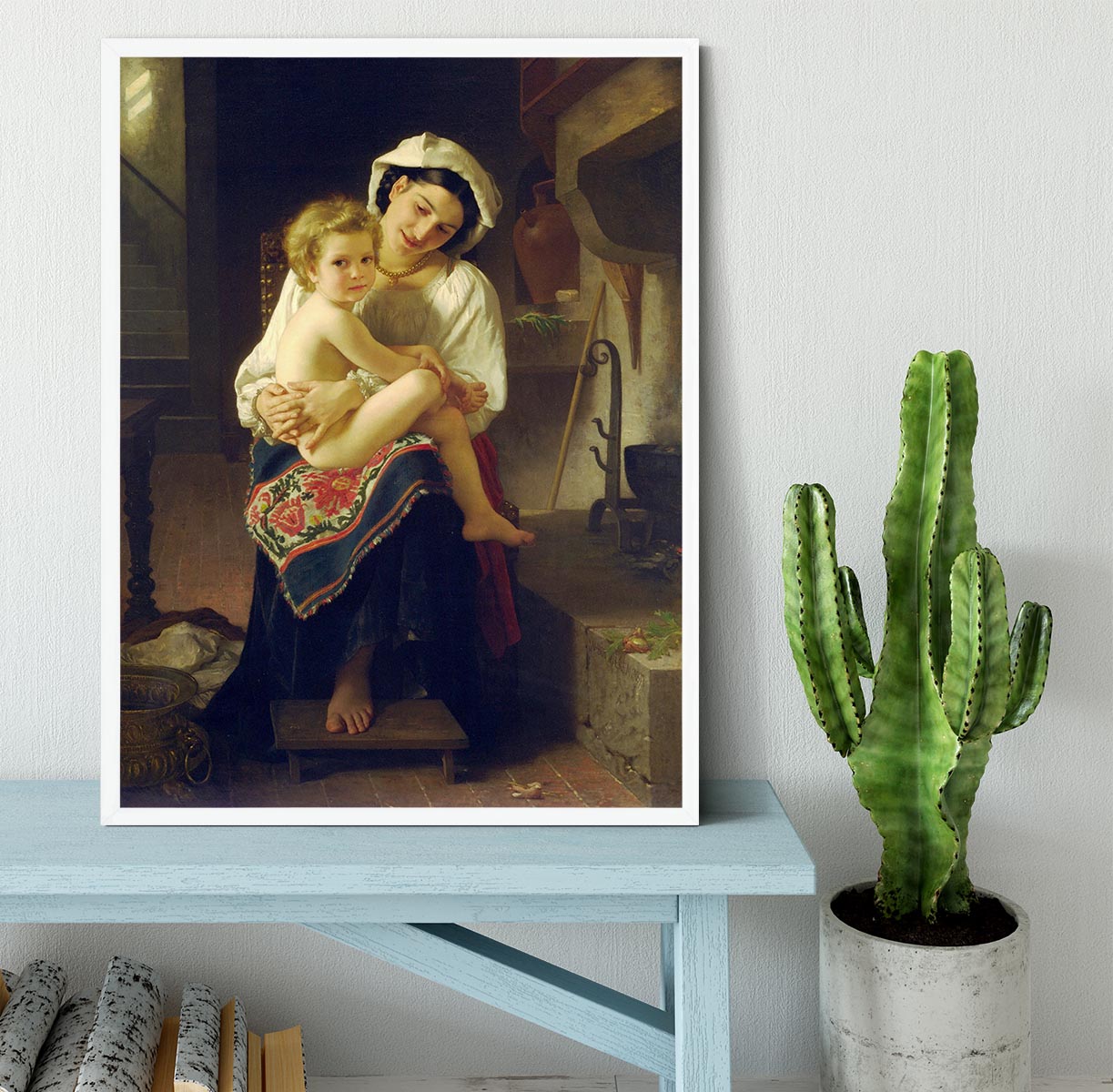 Young Mother Gazing At Her Child By Bouguereau Framed Print - Canvas Art Rocks -6