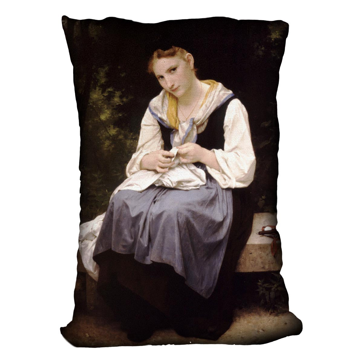Young Worker By Bouguereau Cushion