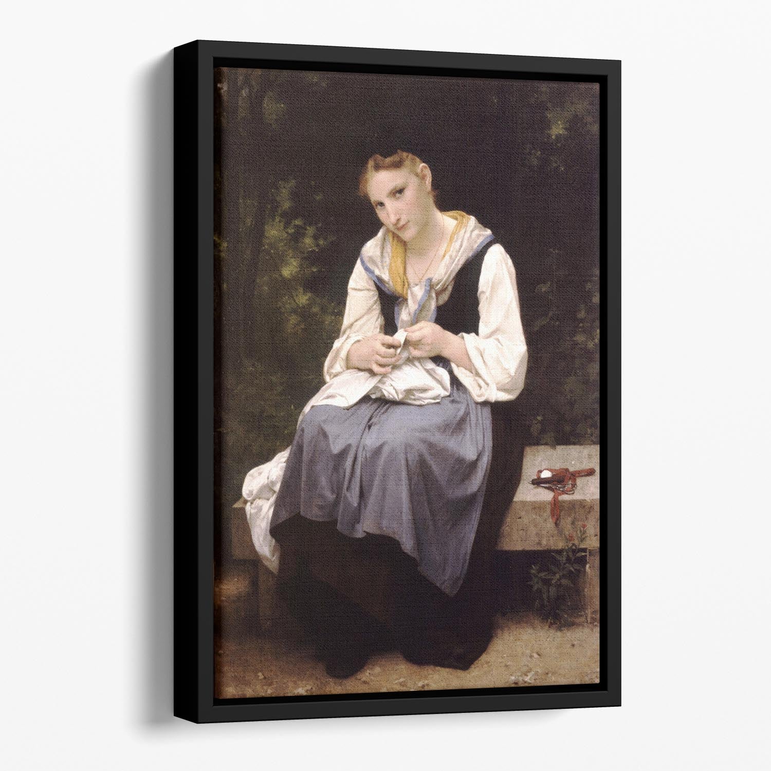 Young Worker By Bouguereau Floating Framed Canvas