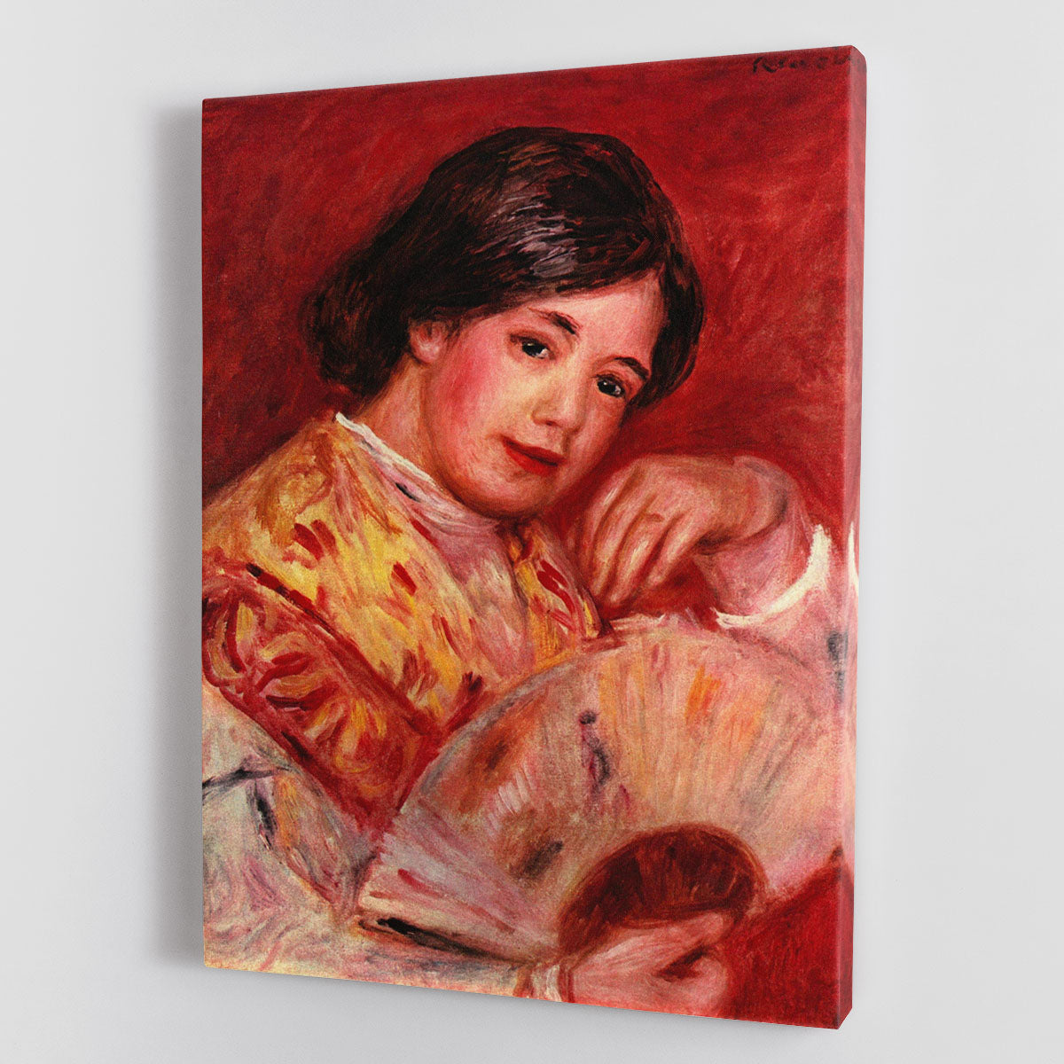 Young girl with fan by Renoir Canvas Print or Poster - Canvas Art Rocks - 1