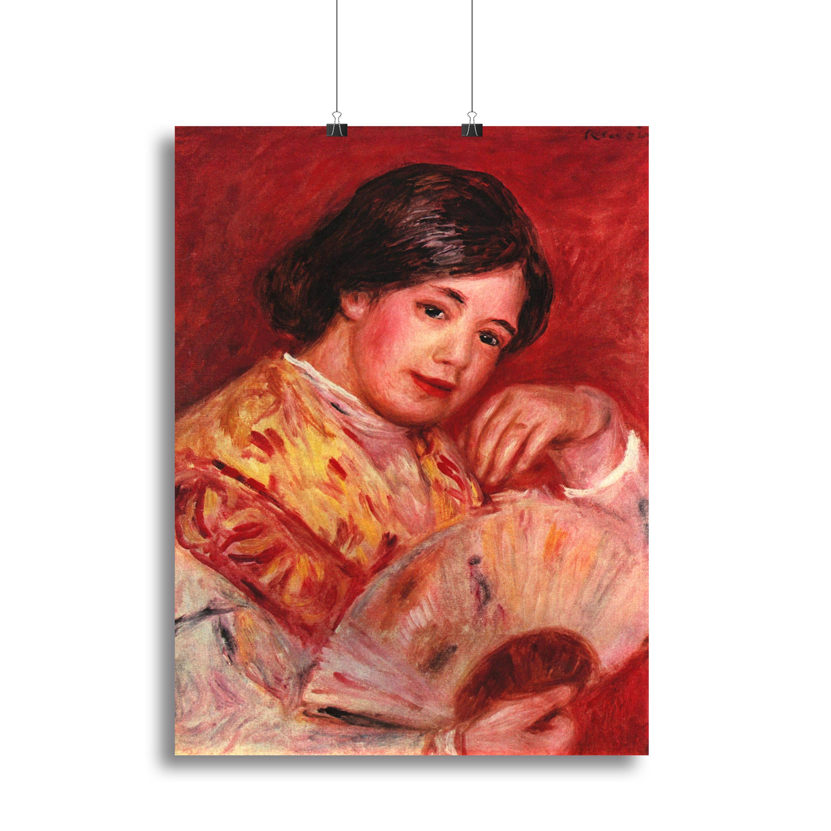 Young girl with fan by Renoir Canvas Print or Poster - Canvas Art Rocks - 2