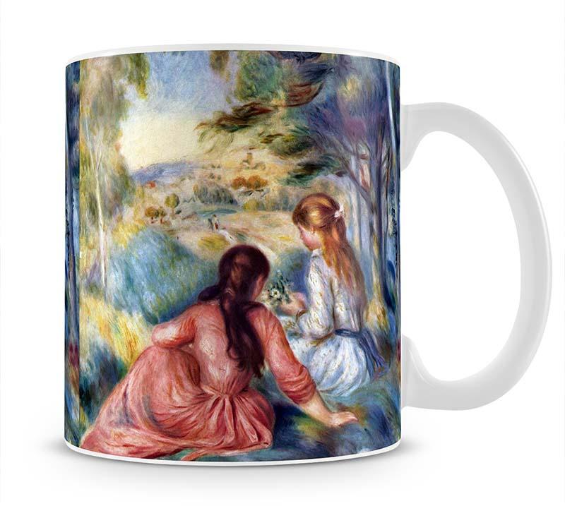 Young girls in the meadow by Renoir Mug - Canvas Art Rocks - 1