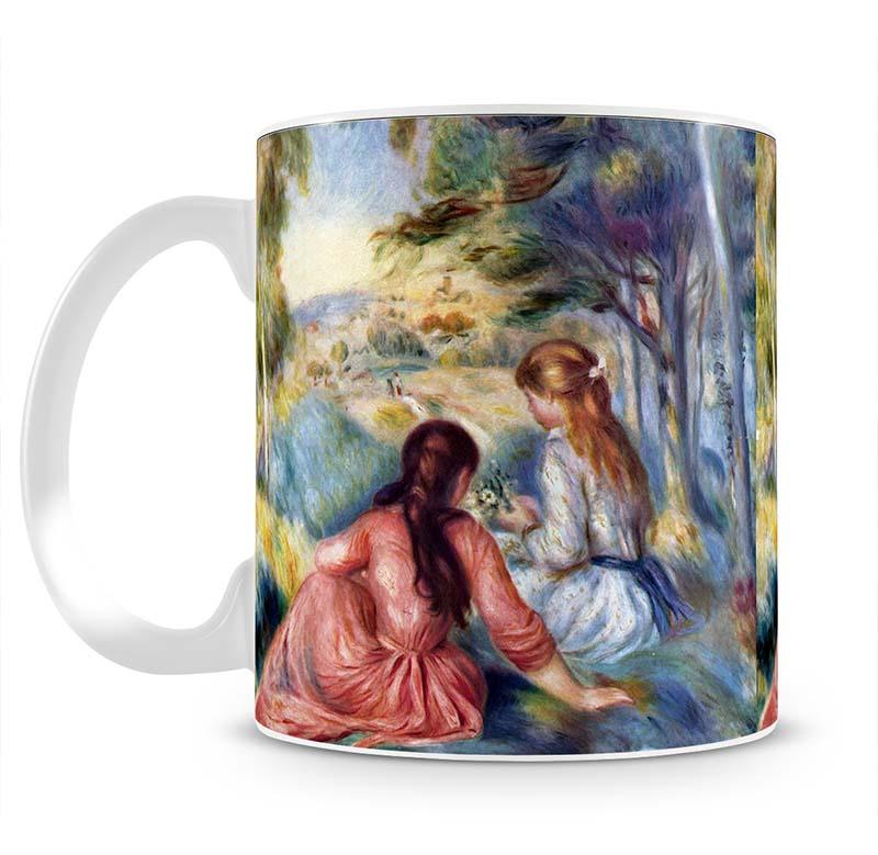 Young girls in the meadow by Renoir Mug - Canvas Art Rocks - 2