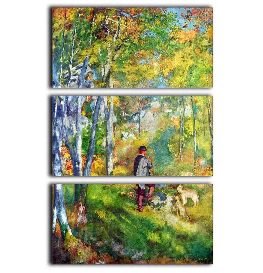 Young man in the forest of Fontainebleau by Renoir 3 Split Panel Canvas Print - Canvas Art Rocks - 1