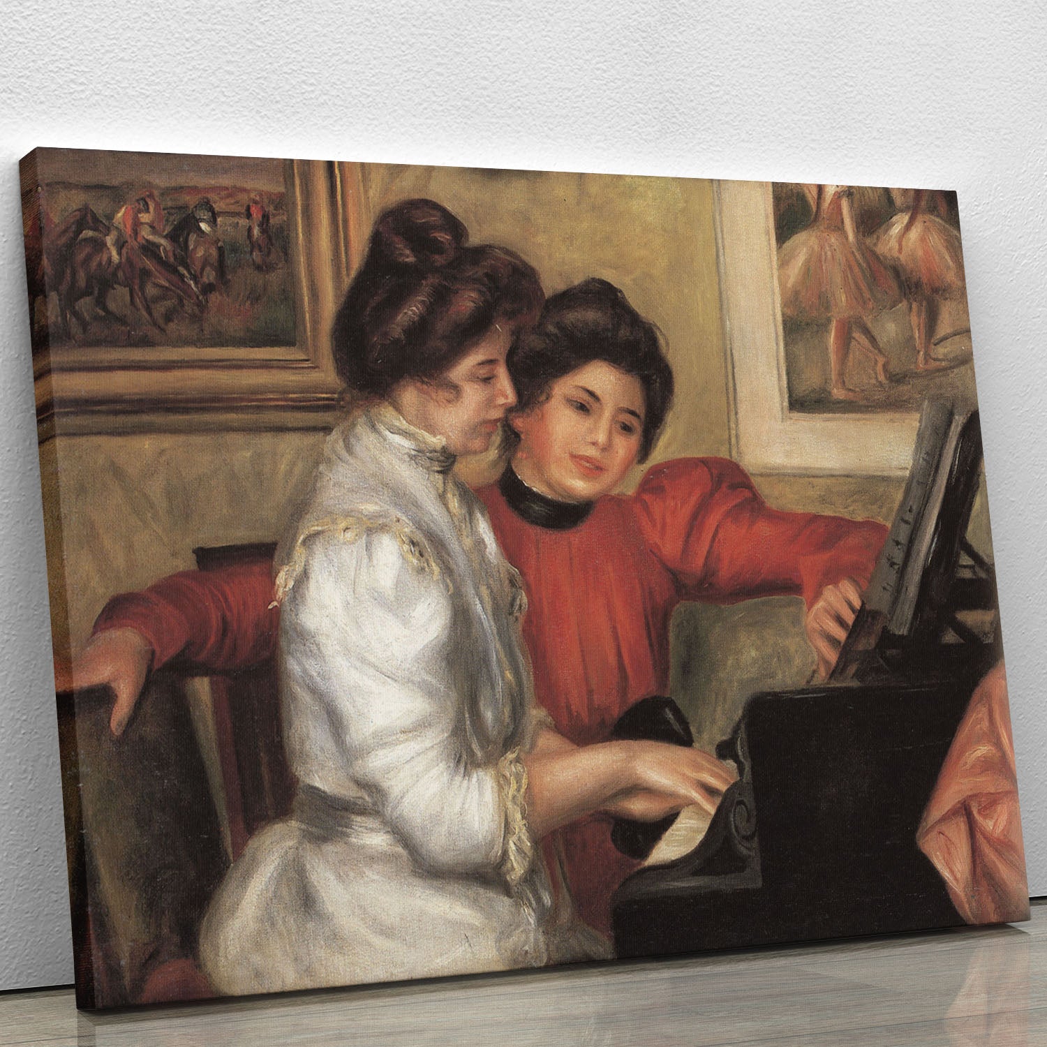 Yvonne and Christine Lerolle at the piano by Renoir Canvas Print or Poster - Canvas Art Rocks - 1