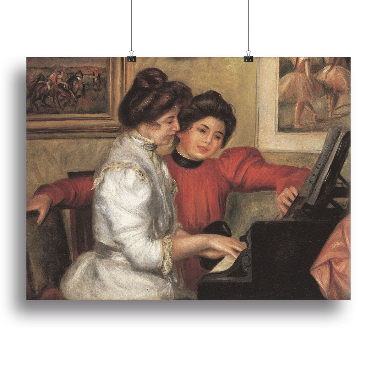 Yvonne and Christine Lerolle at the piano by Renoir Canvas Print or Poster - Canvas Art Rocks - 2
