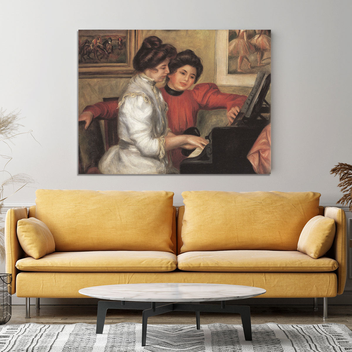 Yvonne and Christine Lerolle at the piano by Renoir Canvas Print or Poster - Canvas Art Rocks - 4