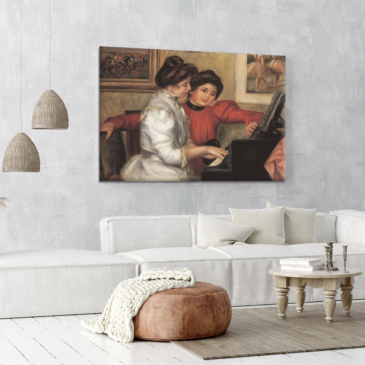 Yvonne and Christine Lerolle at the piano by Renoir Canvas Print or Poster - Canvas Art Rocks - 6