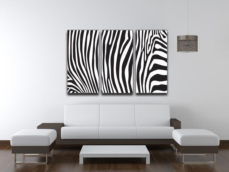 Zebra stripes pattern 3 Split Panel Canvas Print - Canvas Art Rocks - 3