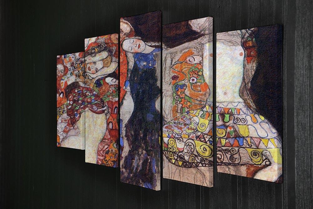 adorn the bride with veil and wreath by Klimt 5 Split Panel Canvas - Canvas Art Rocks - 2