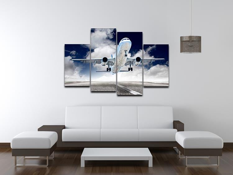 airplane take-off 4 Split Panel Canvas  - Canvas Art Rocks - 3