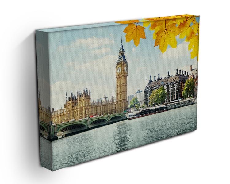 autumn leaves and Big Ben London Canvas Print or Poster - Canvas Art Rocks - 3