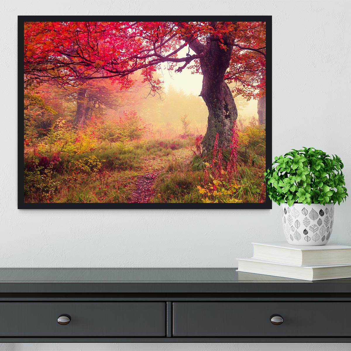 autumn trees in forest Framed Print - Canvas Art Rocks - 2