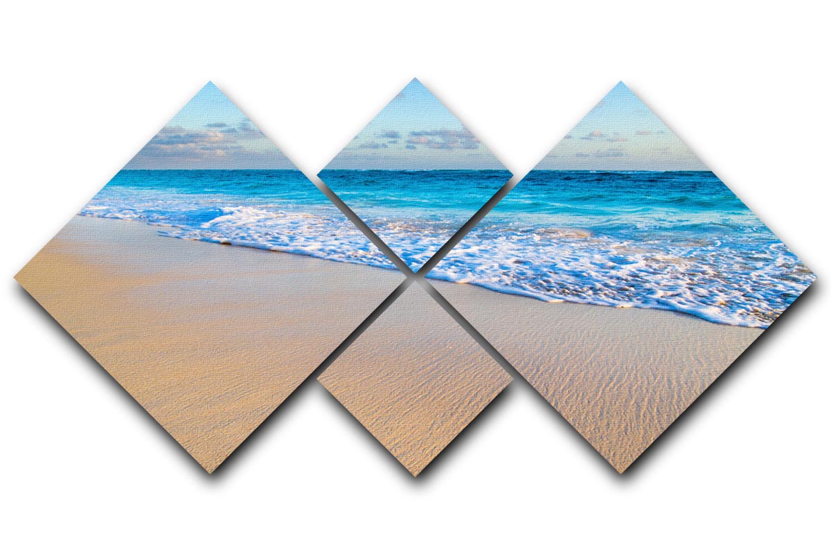 beach and beautiful tropical sea 4 Square Multi Panel Canvas - Canvas Art Rocks - 1