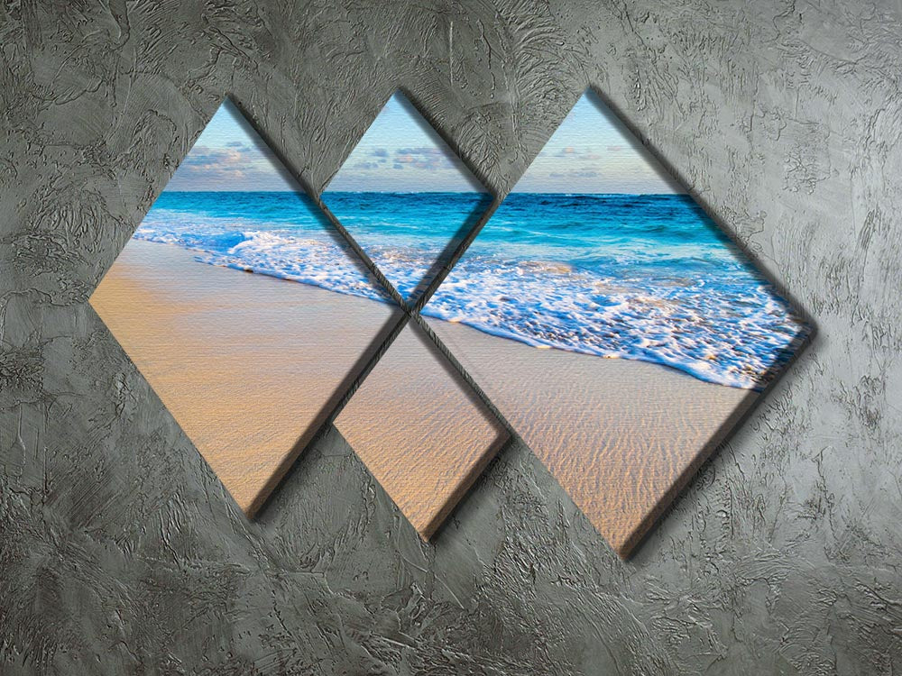 beach and beautiful tropical sea 4 Square Multi Panel Canvas - Canvas Art Rocks - 2