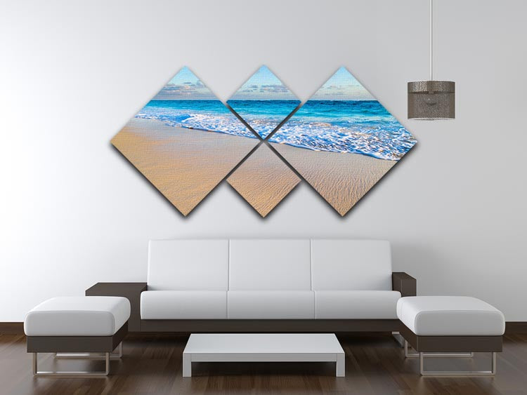 beach and beautiful tropical sea 4 Square Multi Panel Canvas - Canvas Art Rocks - 3
