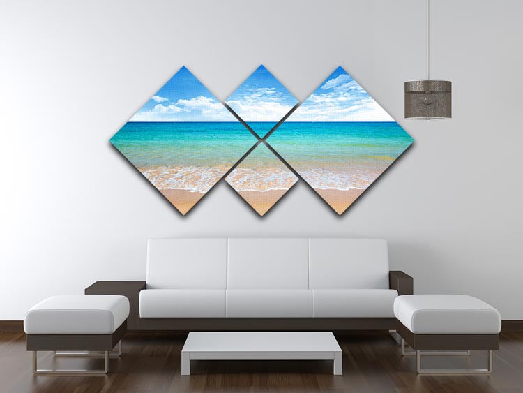 beach and tropical sea 4 Square Multi Panel Canvas - Canvas Art Rocks - 3