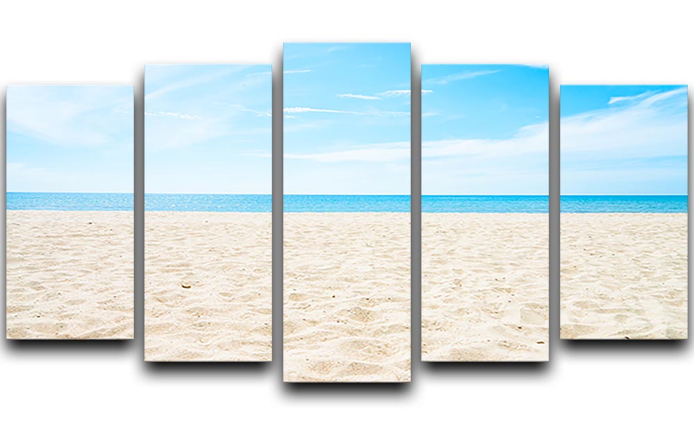 beach background with copy space 5 Split Panel Canvas - Canvas Art Rocks - 1