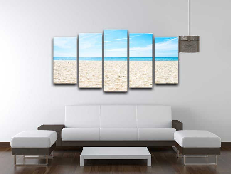 beach background with copy space 5 Split Panel Canvas - Canvas Art Rocks - 3