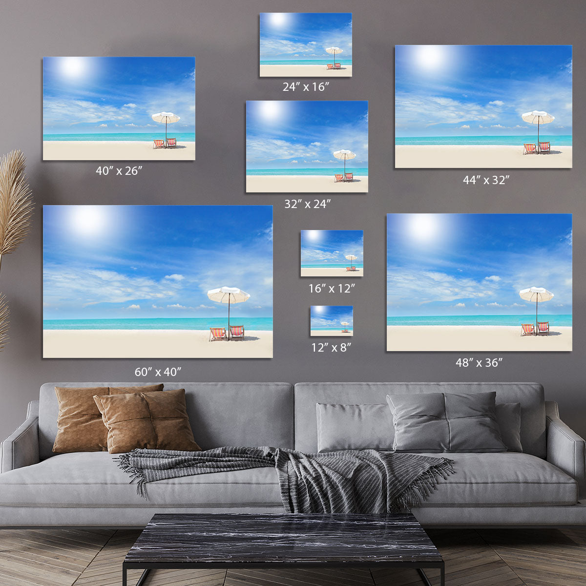 beach with cloudy blue sky Canvas Print or Poster - Canvas Art Rocks - 7