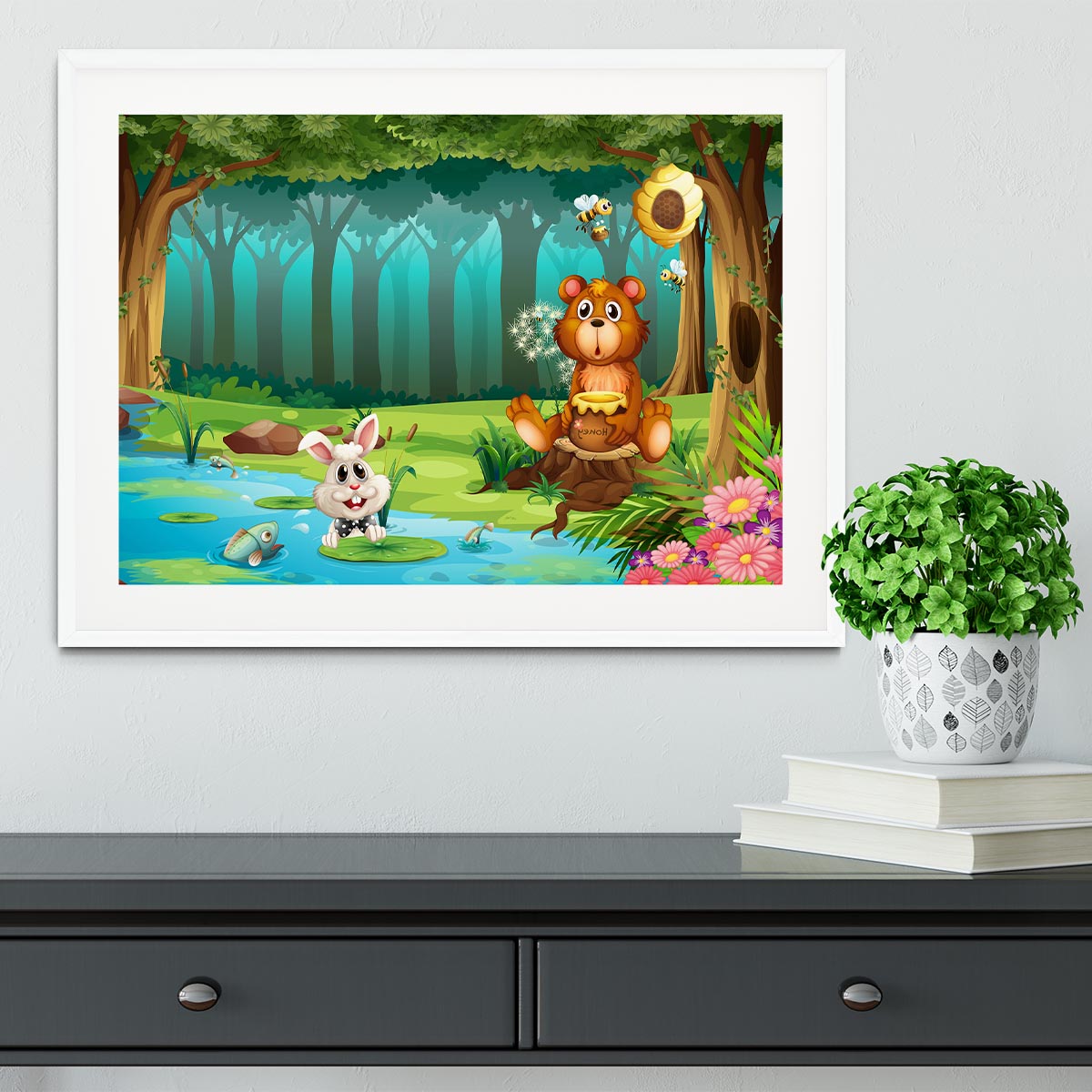 bear in a jungle Framed Print - Canvas Art Rocks - 5