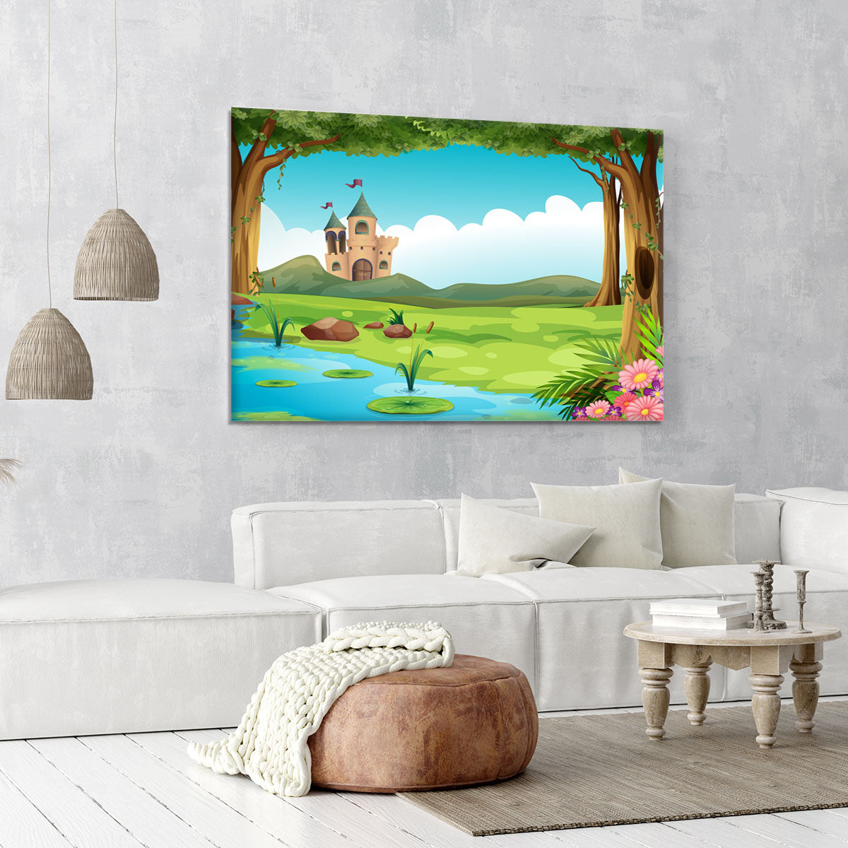 castle and a pond Canvas Print or Poster - Canvas Art Rocks - 6