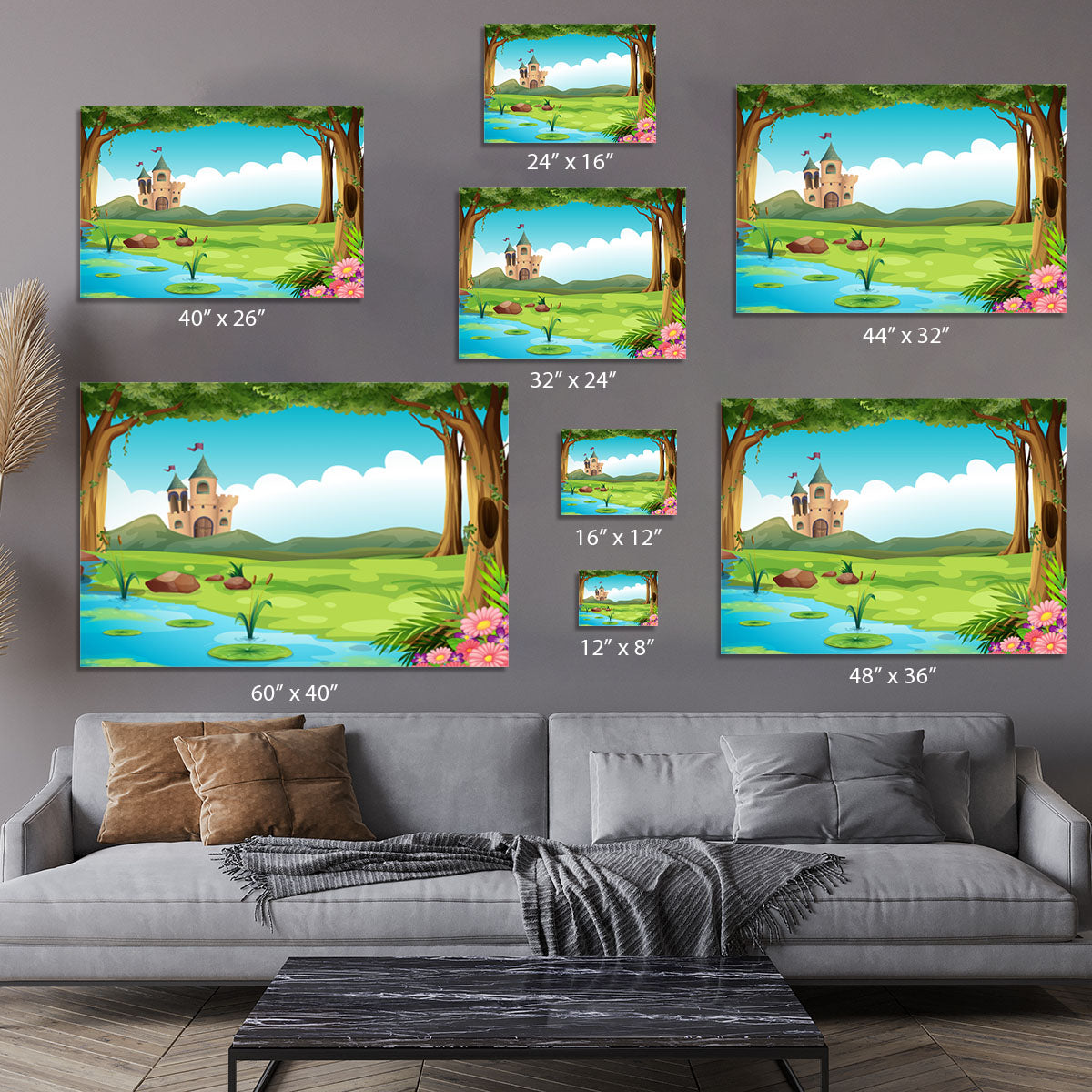 castle and a pond Canvas Print or Poster - Canvas Art Rocks - 7