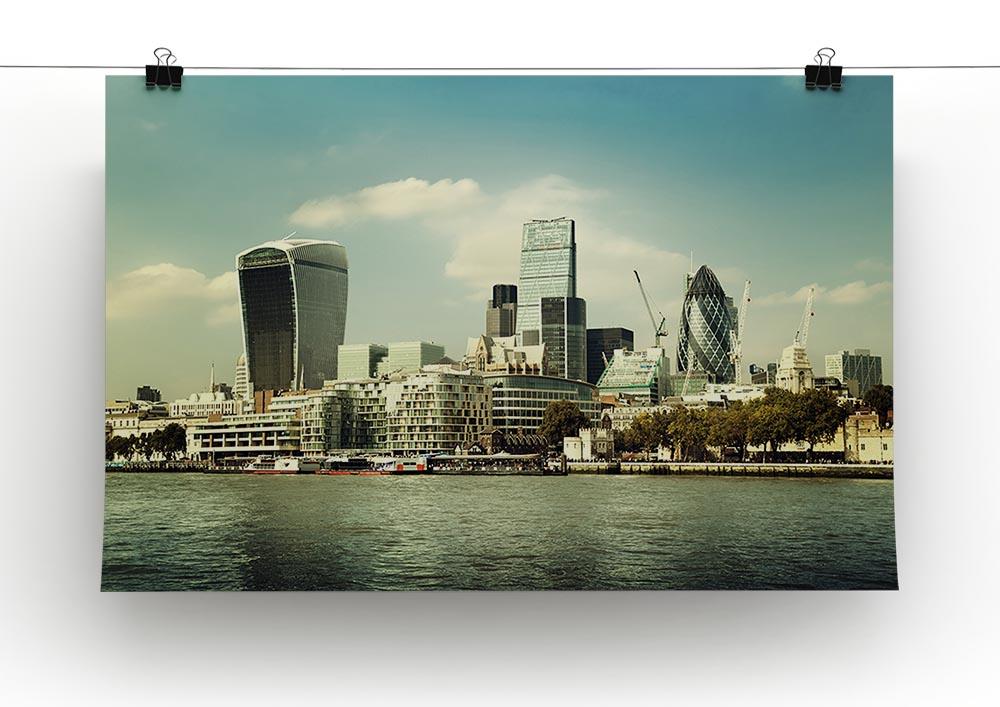 city skyline from the River Thames Canvas Print or Poster - Canvas Art Rocks - 2